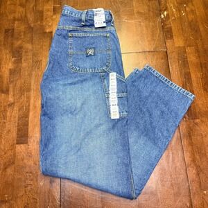 Cinch Blue Label Jeans Mens 38x36 Blue Loose Tapered Leg MB90434002 New